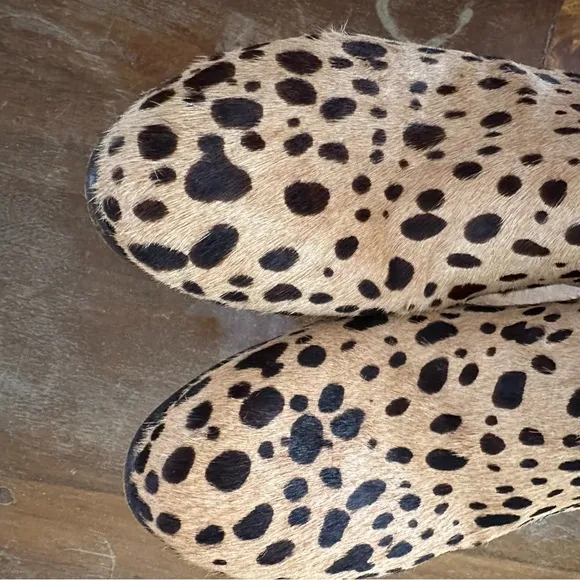 Tory‎ Burch Priscilla Calf Hair Leopard Print Ankle Boots Ladies size 9.5
