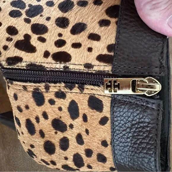 Tory‎ Burch Priscilla Calf Hair Leopard Print Ankle Boots Ladies size 9.5