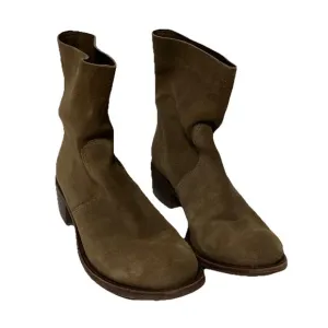 Tory Burch Sienna River Rock Embossed Logo Suede Leather Ankle Boots 7.5M