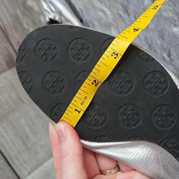 Tory Burch Silver Slip On Shoes, Women's Size 8 or 9, Great Condition