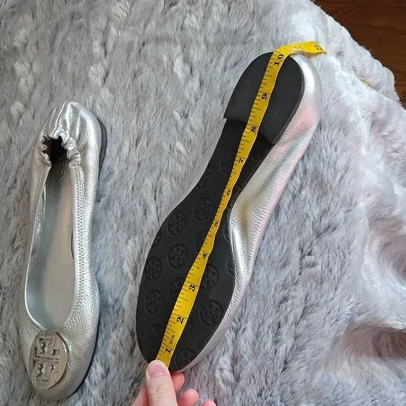 Tory Burch Silver Slip On Shoes, Women's Size 8 or 9, Great Condition
