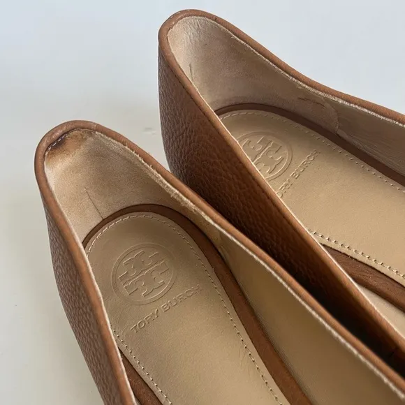 Tory Burch women’s Claire Ballet Flat shoes Tumbled Leather size 7M