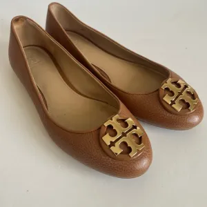 Tory Burch women’s Claire Ballet Flat shoes Tumbled Leather size 7M