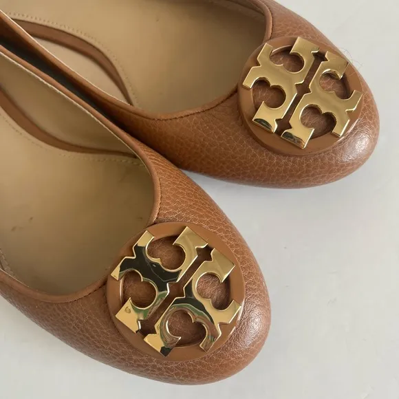 Tory Burch women’s Claire Ballet Flat shoes Tumbled Leather size 7M