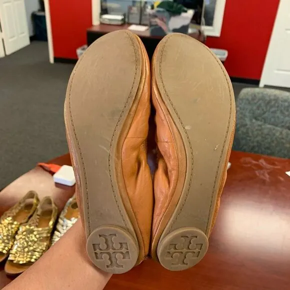 Tory Burch Classic Brown Ballet Flat sz 8