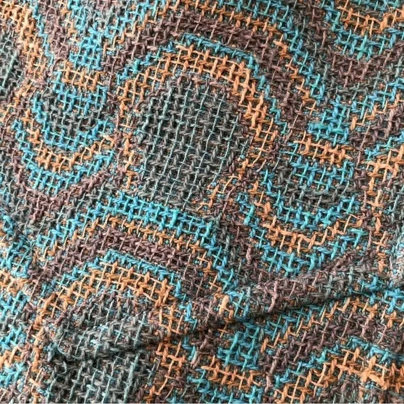 TRACY Reese teal taupe peach tweed midi skirt 4