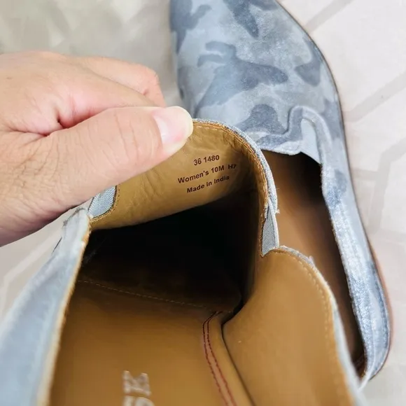 TRASK Women Ashley Mule Slip On Shoes Camo Suede Metallic Size 10