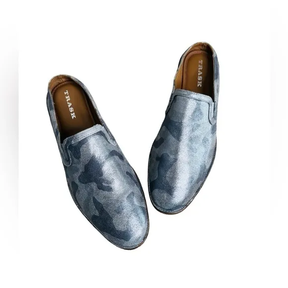 TRASK Women Ashley Mule Slip On Shoes Camo Suede Metallic Size 10