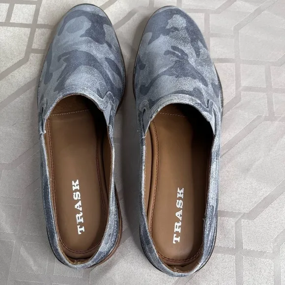 TRASK Women Ashley Mule Slip On Shoes Camo Suede Metallic Size 10