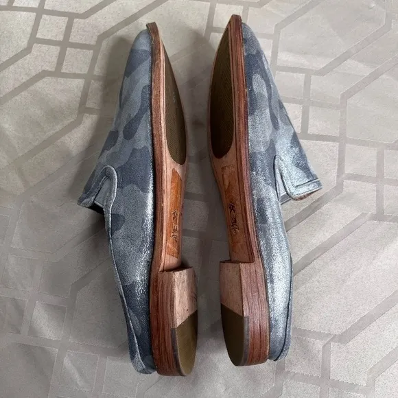 TRASK Women Ashley Mule Slip On Shoes Camo Suede Metallic Size 10