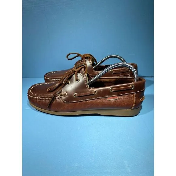 Travel Fox Brown  Boat Shoe Lace Up Men Casual Shoe Sz 42-9,5