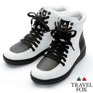 Travel Fox WOMEN'S 900 SERIES - TWO-TONE WHITE &amp; BLACK NAPPA  LEATHER Size 7