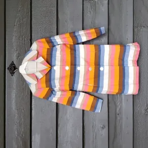 TRINA TURK Linen Striped Trench Coat sz 6 Women's Jacket