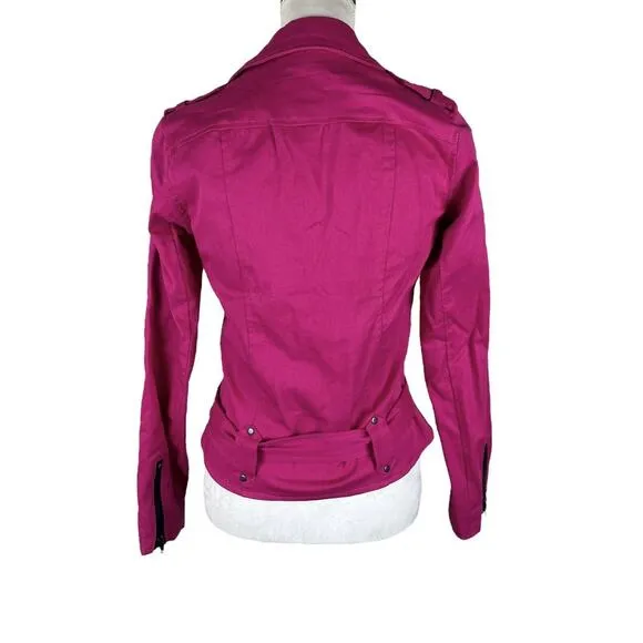 Tripp NYC Goth Punk Barbie Pink Moto Jacket Emo Grunge Zippers Size Small