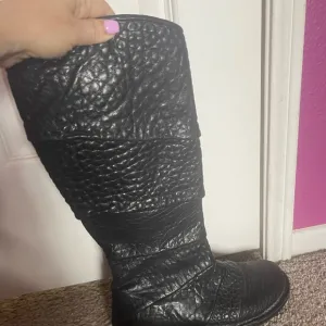 Trippen black leather knee-high boots