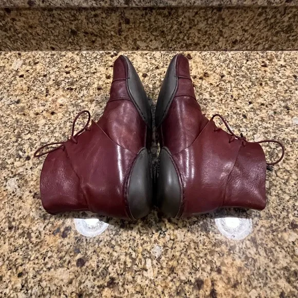Trippen Brown Leather Vanguard Flat Ankle Boots 39 EU US 8 Made in Germany