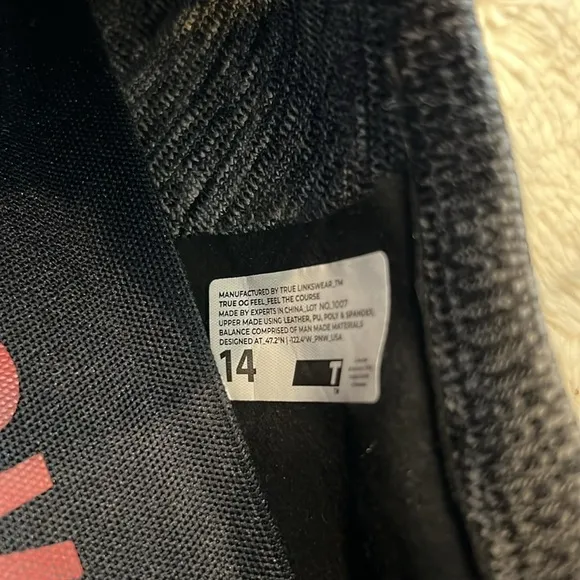 True Linkswear OG Gray Black Golf Shoes size 14