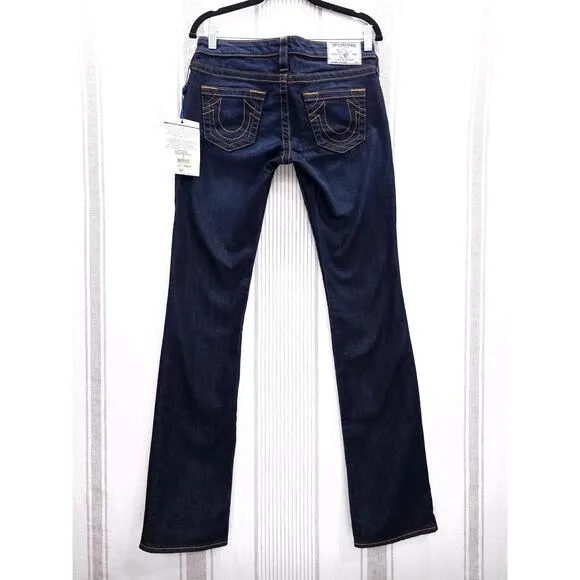 TRUE RELIGION NWT Womens 27 Jeans Straight Leg Low Rise W2G502Y9M