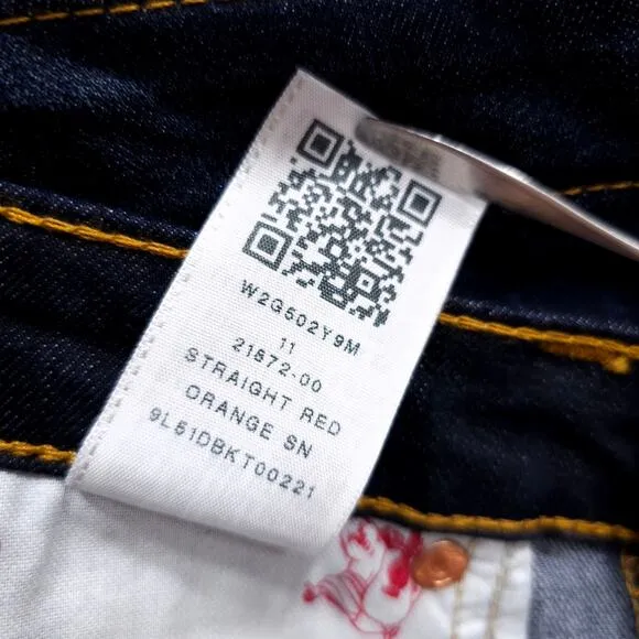 TRUE RELIGION NWT Womens 27 Jeans Straight Leg Low Rise W2G502Y9M