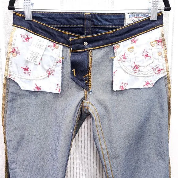 TRUE RELIGION NWT Womens 27 Jeans Straight Leg Low Rise W2G502Y9M