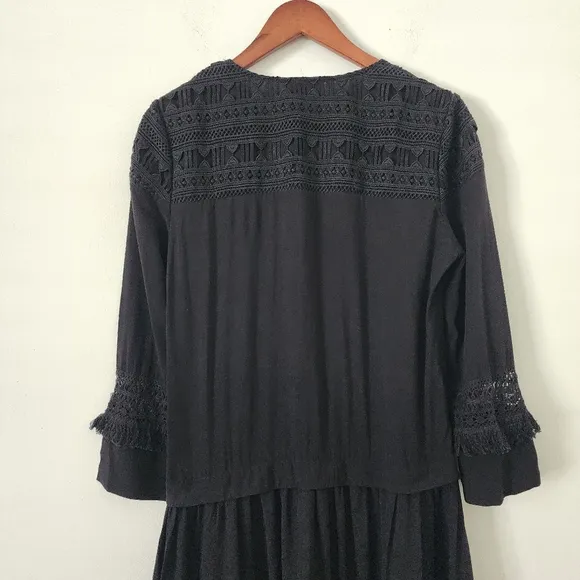Tuckernuck Long Sleeve Back Eyelet Trim Shift Dress Size Medium