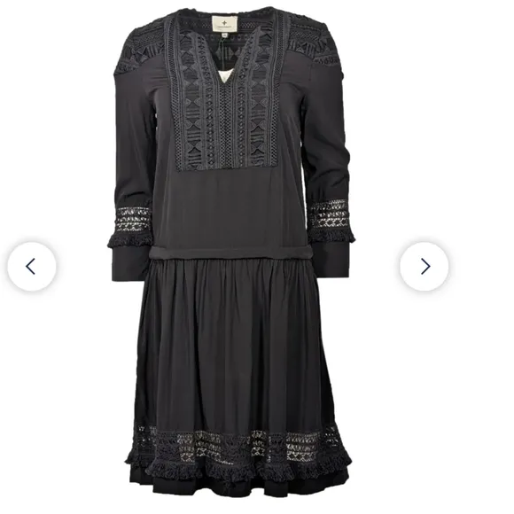 Tuckernuck Long Sleeve Back Eyelet Trim Shift Dress Size Medium