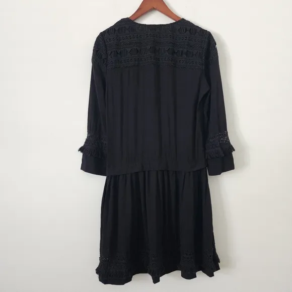 Tuckernuck Long Sleeve Back Eyelet Trim Shift Dress Size Medium
