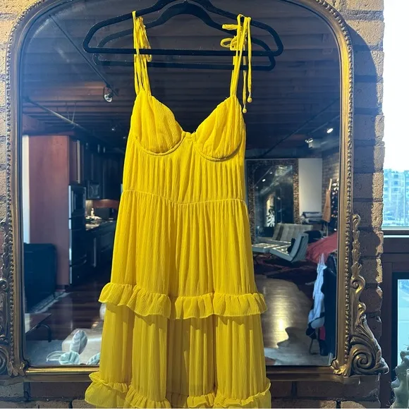 Tularosa Yellow Tiered Maxi Dress