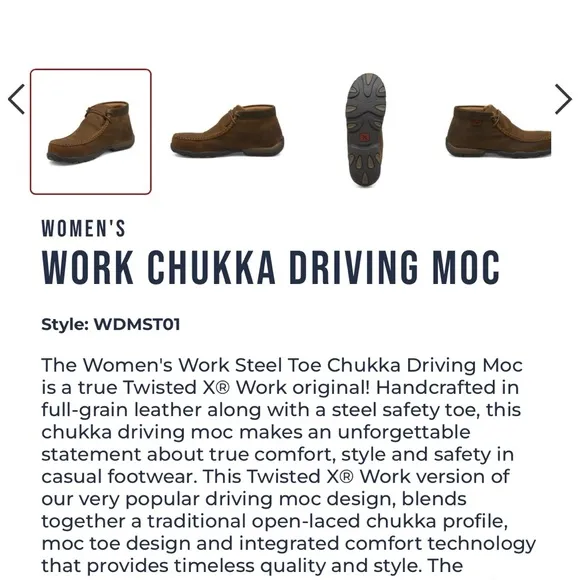 Twisted X Women’s Driving Mocs Steel Toe Work Boots BNWB Size 9