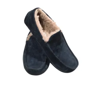 UGG Ascot Navy Suede Sheepskin Slippers Moccasins Shoes 10