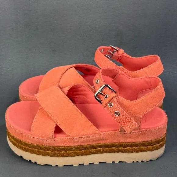 UGG Aubrey Platform Sandal shoes Orange women’s size 8