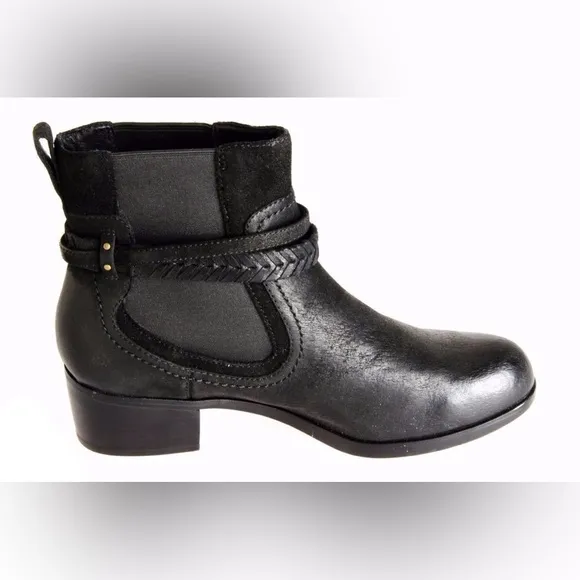 UGG AUSTRALIA KREWE MOTORCYCLE LEATHER ANKLE BOOTS Size 8