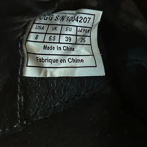UGG AUSTRALIA KREWE MOTORCYCLE LEATHER ANKLE BOOTS Size 8
