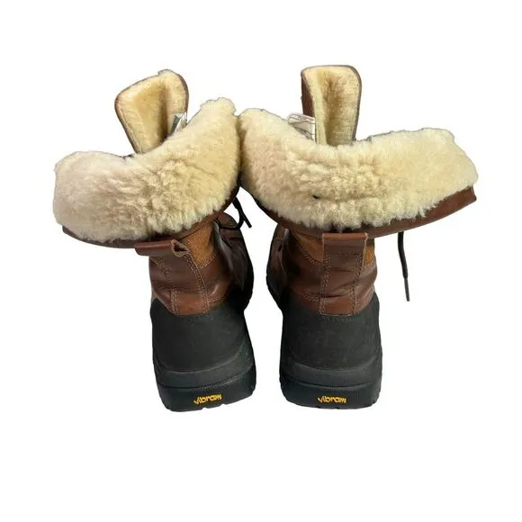 UGG‎ Australia S/N 5209 Women's 6 Brown Suede Sheepskin Lace Up Snow Boot