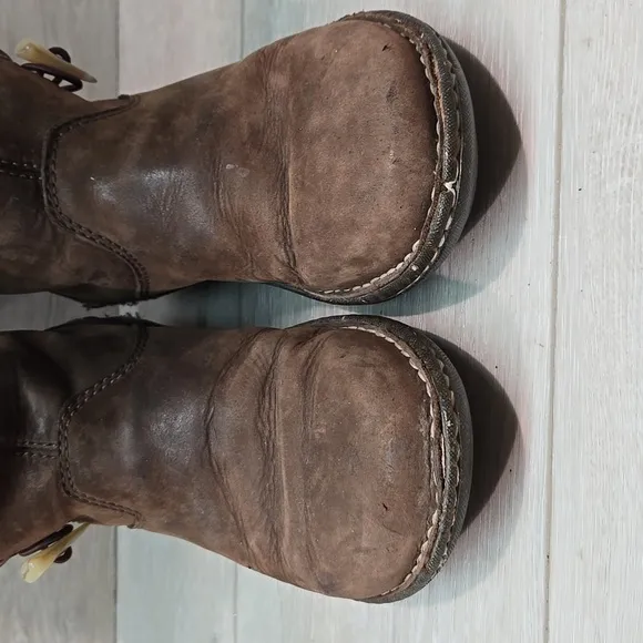 Ugg Australia Women 5156 Leather Brown Shearling-Lined Boots Shoes Sz 7
