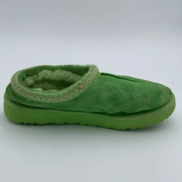 UGG bright lime green slip on Tasman style shoes mens size 10