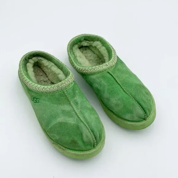 UGG bright lime green slip on Tasman style shoes mens size 10