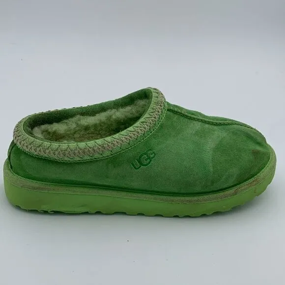 UGG bright lime green slip on Tasman style shoes mens size 10