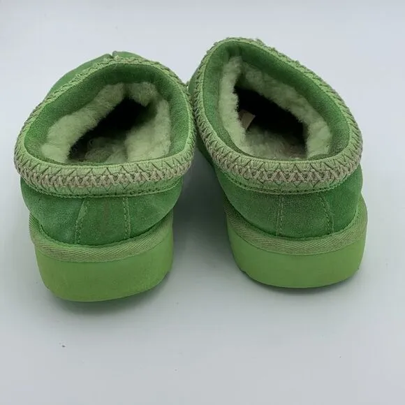 UGG bright lime green slip on Tasman style shoes mens size 10