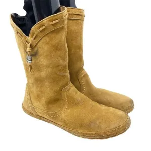 Ugg Chestnut Laurin Suede Flat Mid-Calf Boots Pull On Women's Size 10 EUC