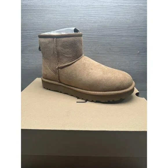 UGG CLASSIC MINI II CHESTNUT SUEDE SHEEPSKIN WOMEN'S BOOTS SIZE 7