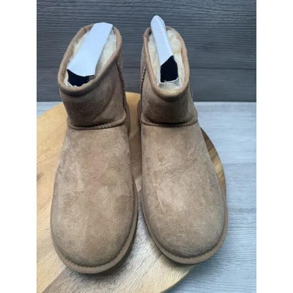 UGG CLASSIC MINI II CHESTNUT SUEDE SHEEPSKIN WOMEN'S BOOTS SIZE 7