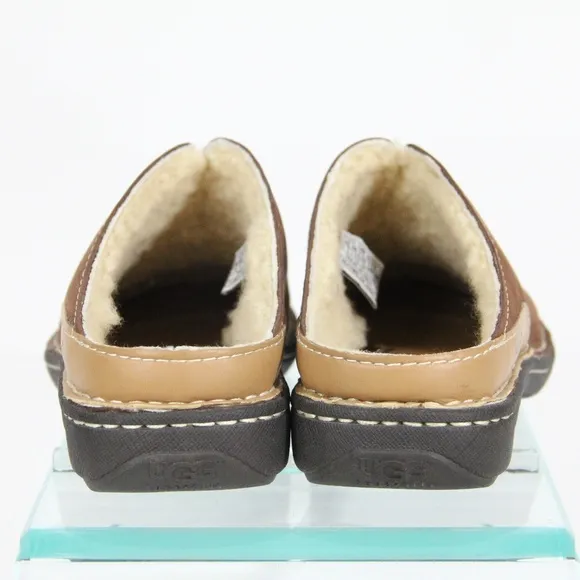 Ugg Clogs Women Shearling lined Shoes Leather Slip on Flat sz 5