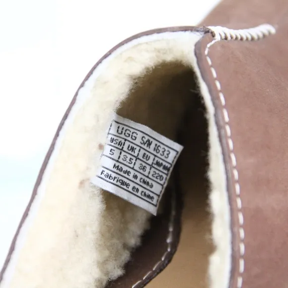Ugg Clogs Women Shearling lined Shoes Leather Slip on Flat sz 5