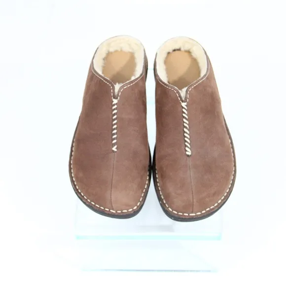Ugg Clogs Women Shearling lined Shoes Leather Slip on Flat sz 5