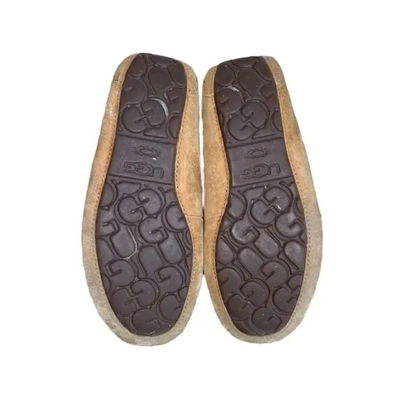 UGG Dakota Chestnut Brown Suede Leather Wool Lined Moccasin Slipper Loafer Shoes