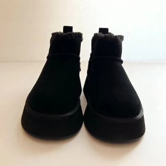 UGG Koolaburra Women's Black Ultra Mini Platform Flat Heel Winter Boots Sz 9