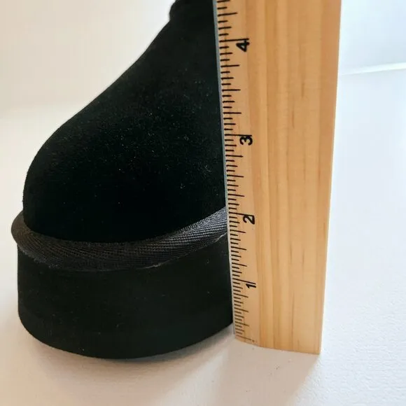 UGG Koolaburra Women's Black Ultra Mini Platform Flat Heel Winter Boots Sz 9