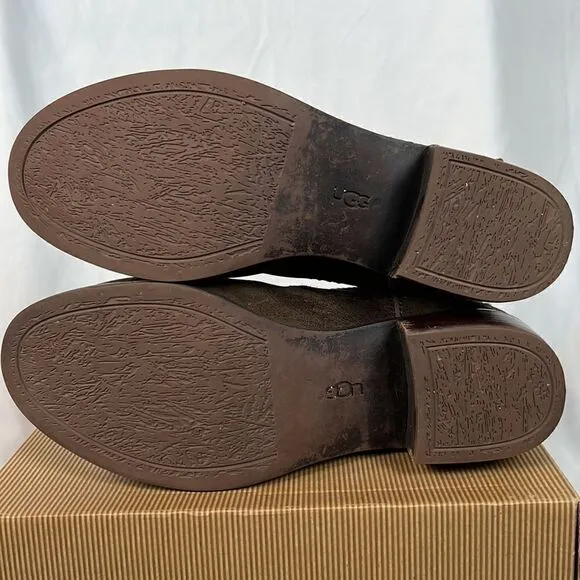 Ugg Krewe Chocolate Leather Boots Booties - 6.5