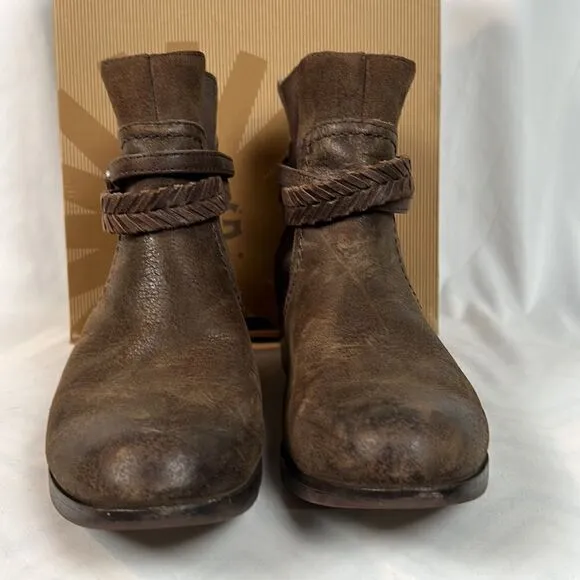 Ugg Krewe Chocolate Leather Boots Booties - 6.5